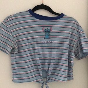 cute blue striped stitch shirt